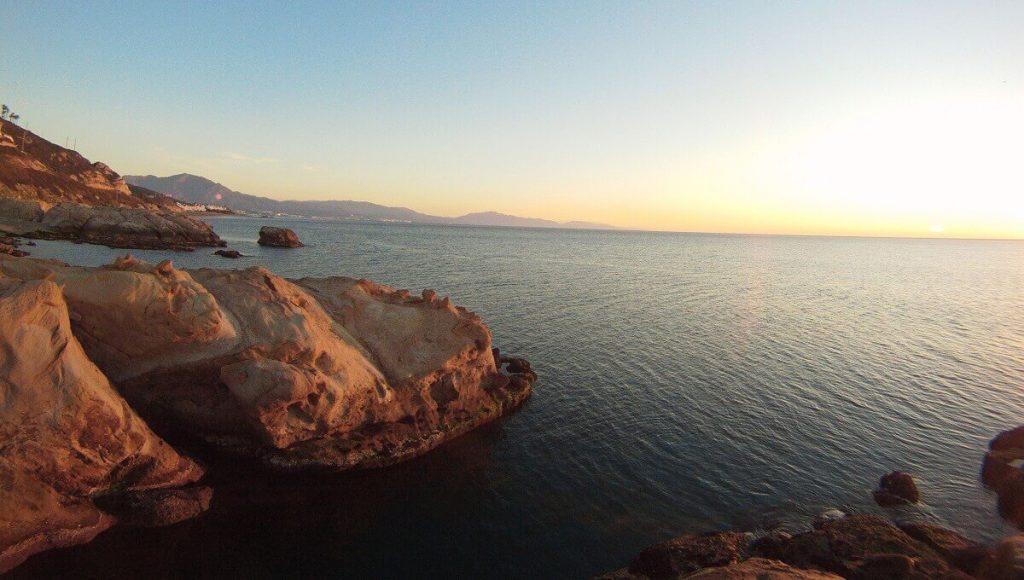 Morning view from one of Punta de la Chullera's rocky bay