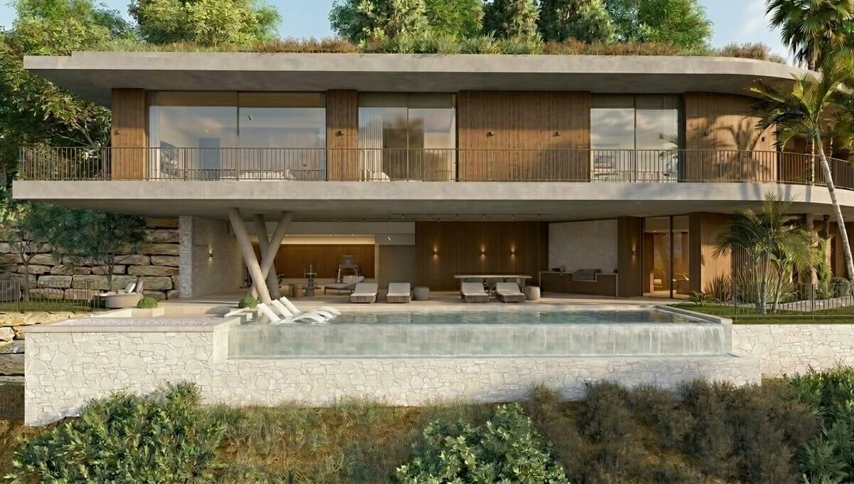 Villa Marvel front with pool
